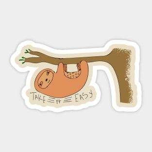 Take it Easy Sloth Sticker